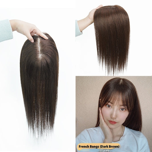 French Style Bangs Real Hair Wig Set