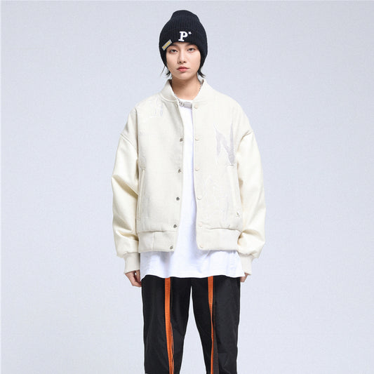 Woolen Stitching Pu Leather Baseball Uniform Embroidery