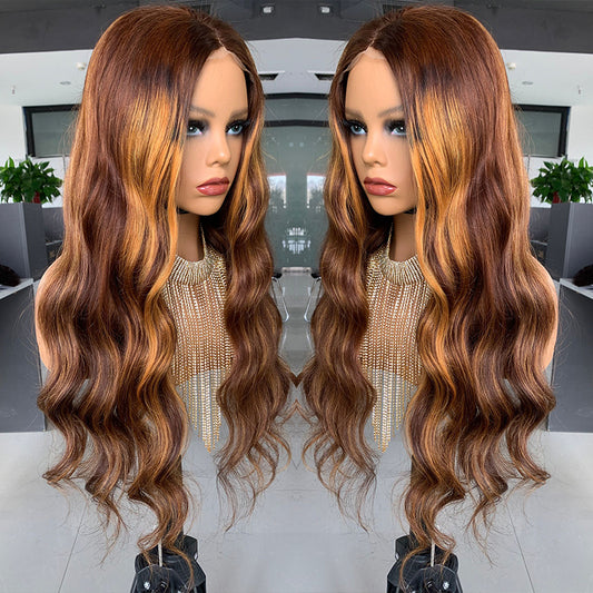 Closure Big Wave Pick Color Bob Real Wig Headgear